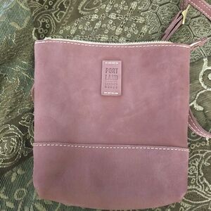 Portland Leather Dusty Mauve Suede Crossbody Bag